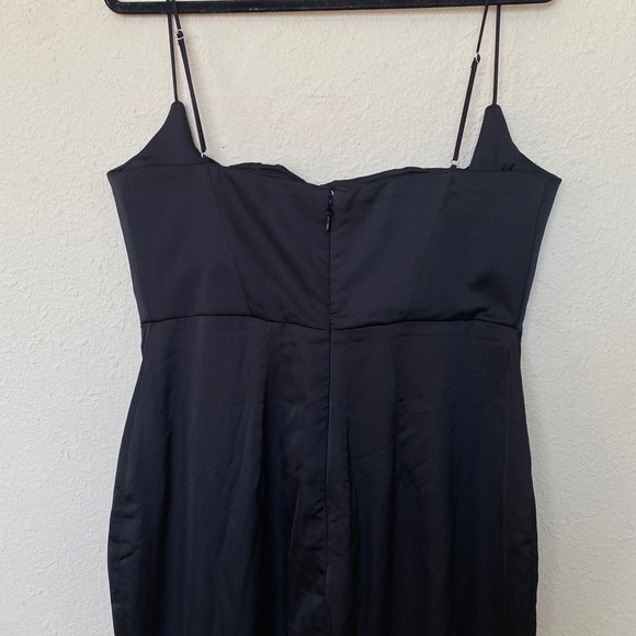 HOUSE OF CB 'Olivette' Black Satin Corset Maxi Dress NWOT gown size XL - Picture 5 of 9